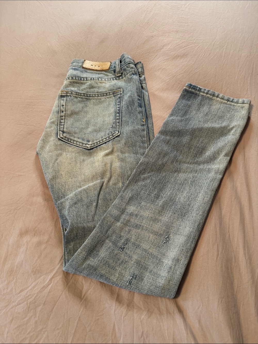 MNML Men's Light Blue Slim Straight Jeans